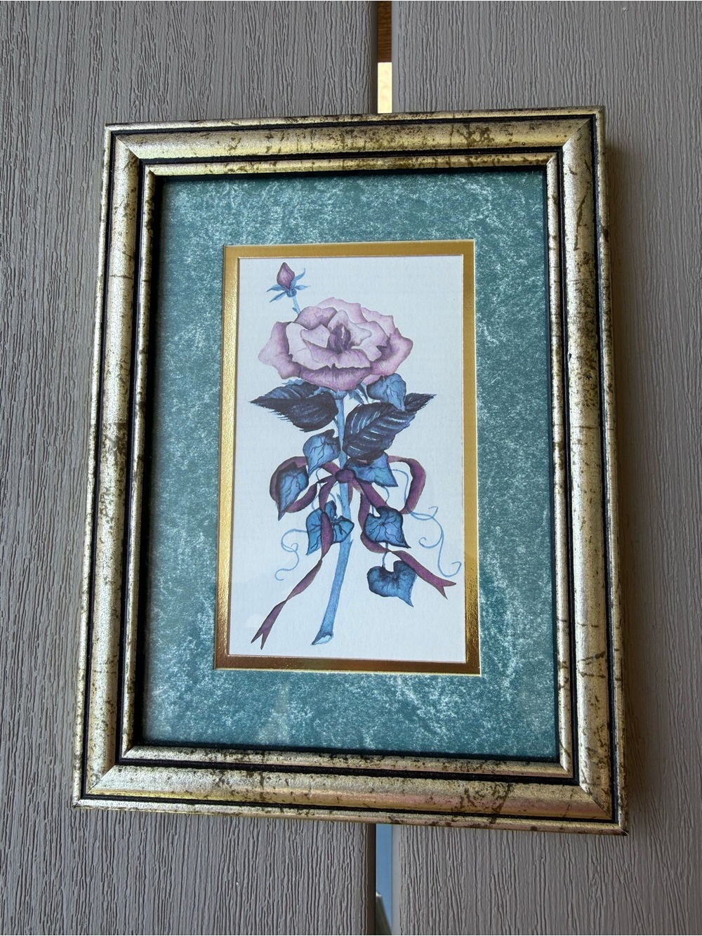 Vintage Heartfelt Collection “Legacy’s Rose” Framed Floral Print